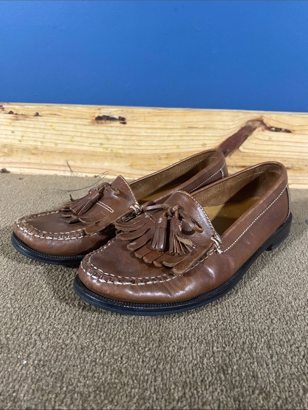 Cole Haan Brown Leather Tassel Kiltie Loafers
